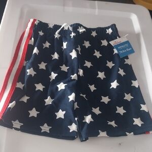 Kids Star Print Shorts - Blue and White